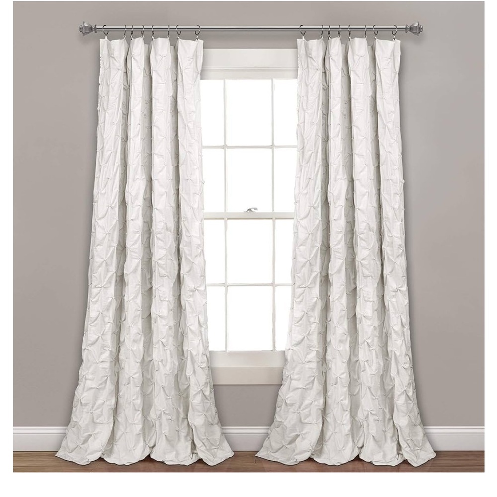 Elegant White Textured Curtains